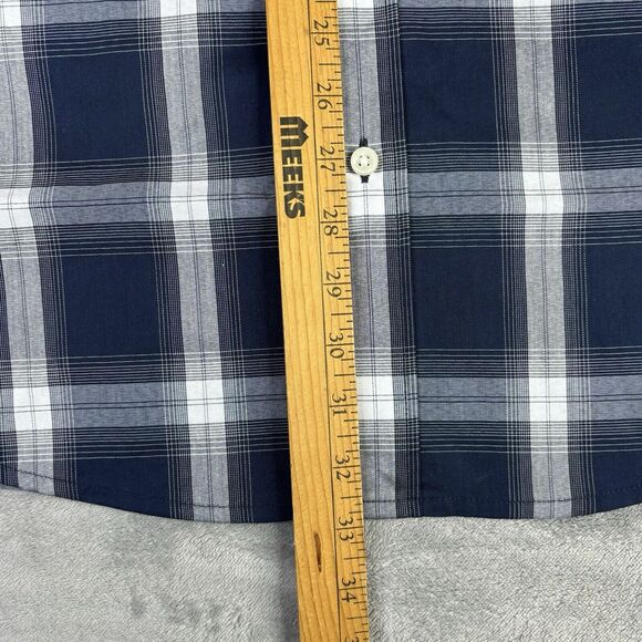 Dockers Shirt Mens LT Signature Comfort Flex‎ Blue Plaid S/S Button Down New $50 - Picture 9 of 13